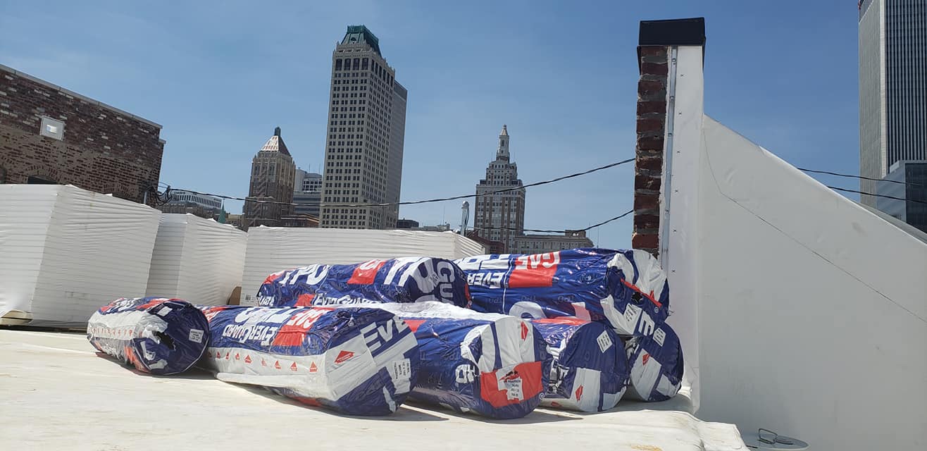Commercial rooftop project in downtown Tulsa